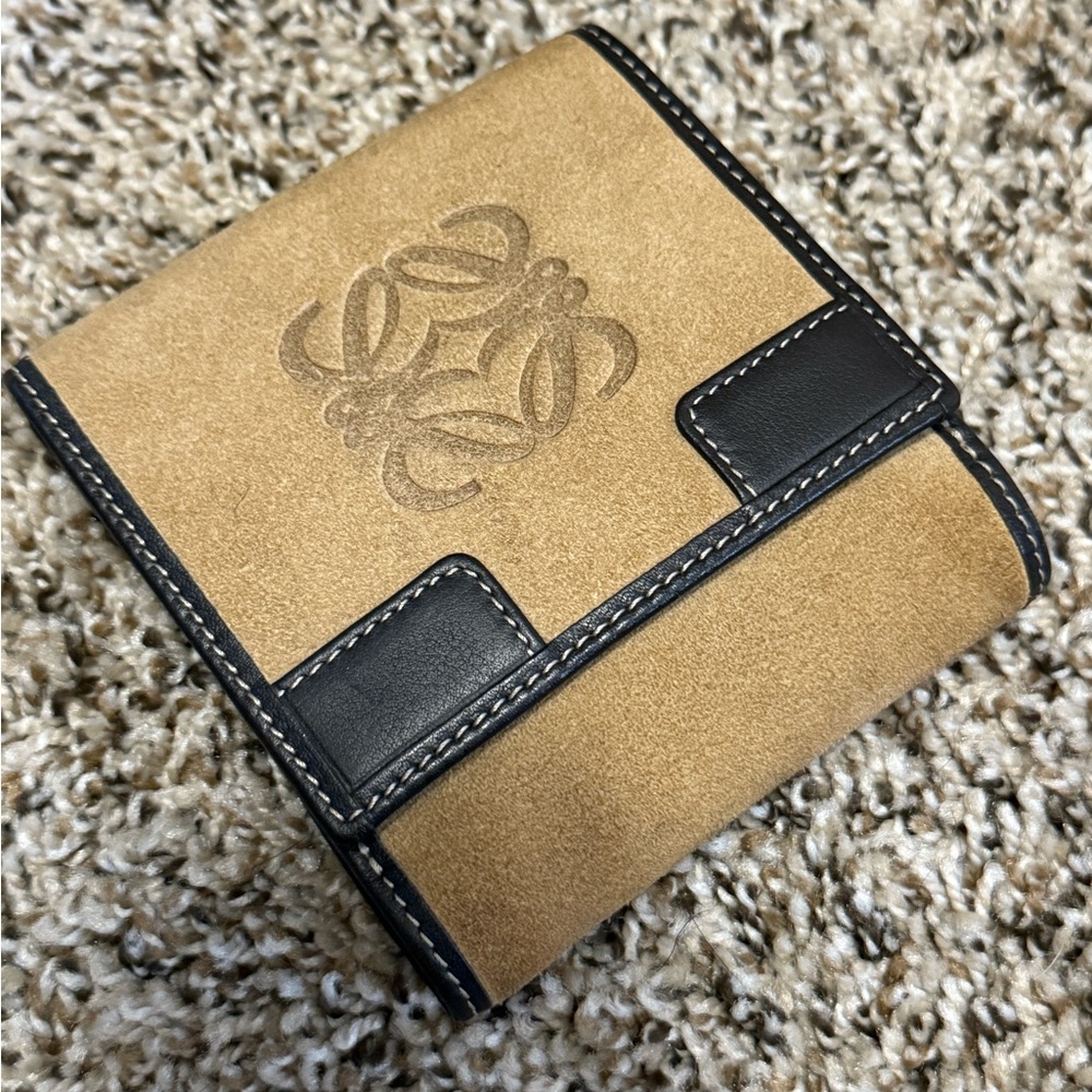 LOEWE suede bifold wallet